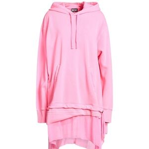 Hot pink Diesel hooded sweatshirt dress